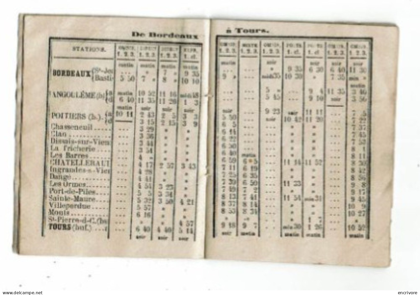 Indicateur Chemin De Fer 1875 A. DUBRAY Papeterie TOURS - Europe