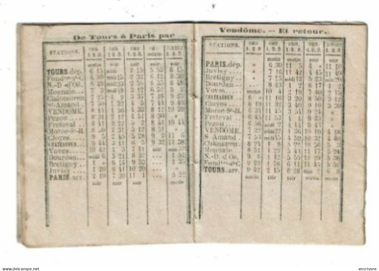 Indicateur Chemin De Fer 1875 A. DUBRAY Papeterie TOURS - Europe