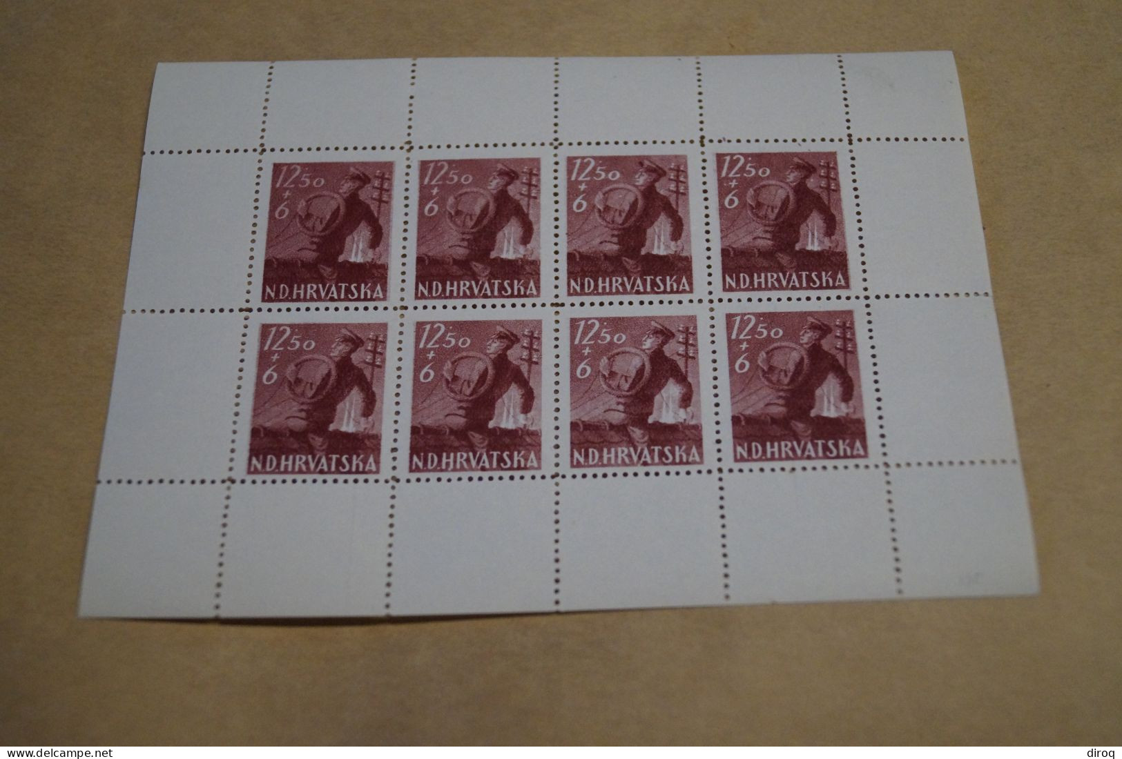 CROATIA - HRVATSKA - NDH - D.R.S.,guerre 40-45,occupation Allemande,12,50 + 6,NEUF - Unused Stamps