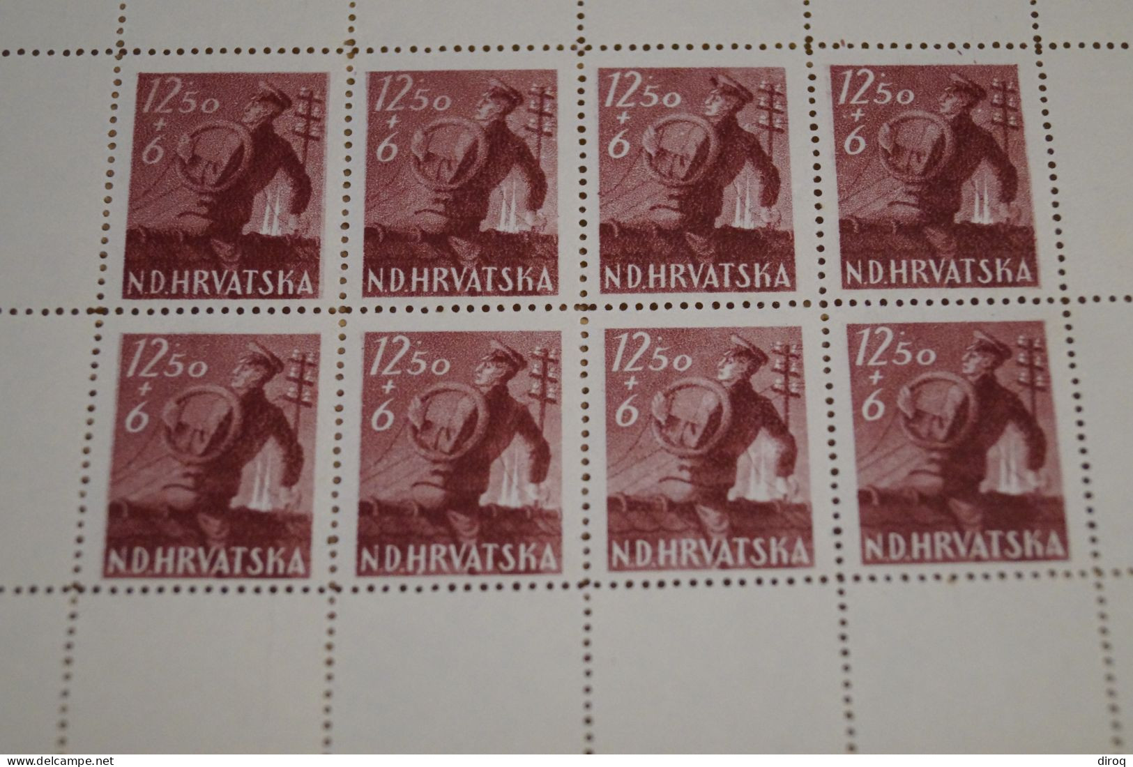 CROATIA - HRVATSKA - NDH - D.R.S.,guerre 40-45,occupation Allemande,12,50 + 6,NEUF - Unused Stamps