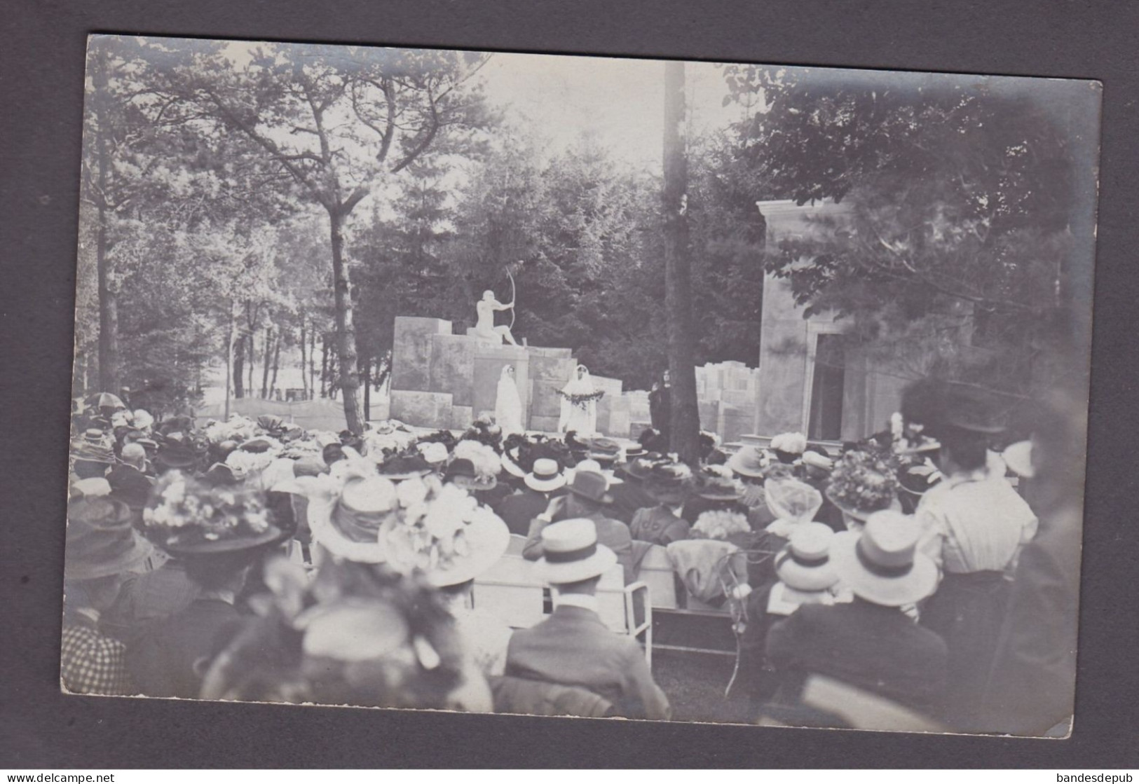 Carte Photo Départ Lamarche Vosges Vers Bourmont Haute Marne Fete Spectacle Theatre Plein Air  (58122) - Lamarche