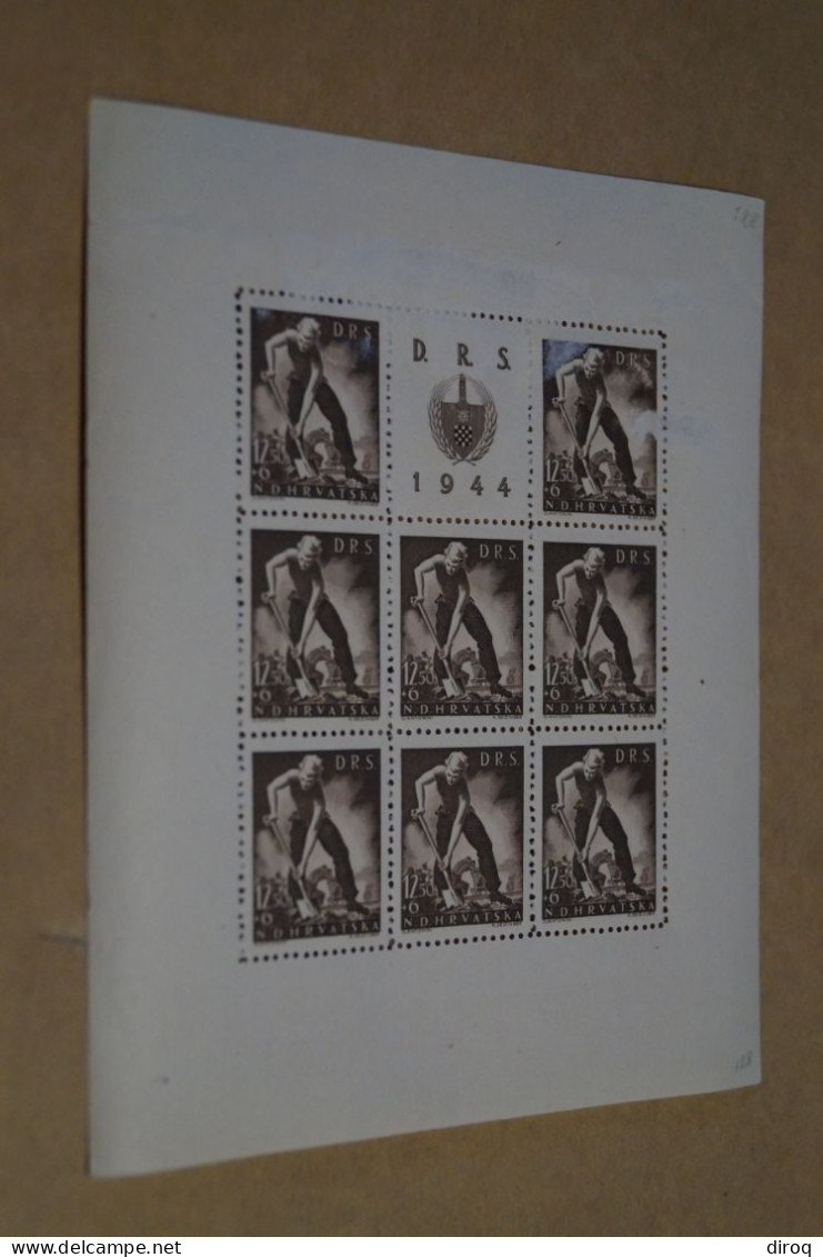 CROATIA - HRVATSKA - NDH - D.R.S.,guerre 40-45,occupation Allemande,12,50 + 6 ,NEUF,trace à L'arrière - Unused Stamps