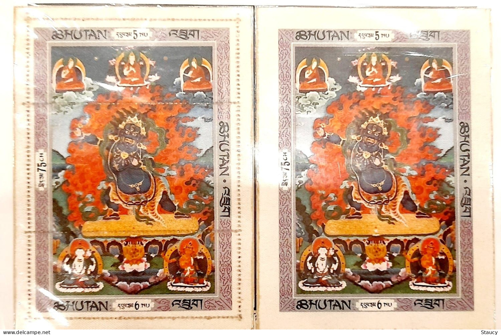 BHUTAN 1969 RELIGIOUS THANKA PAINTINGS BUDHA-SILK CLOTH Unique Stamp 5 Full Sheet SET + 2 Souvenir Sheet + 3 FDC's scan