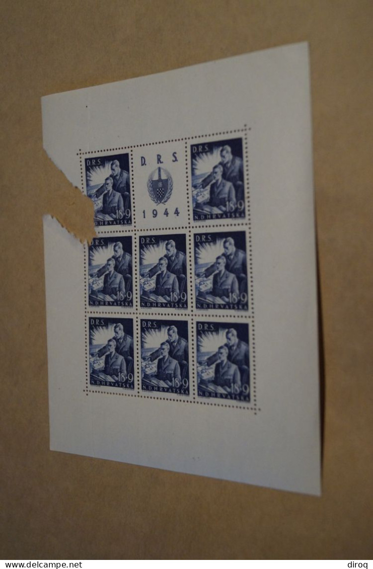CROATIA - HRVATSKA - NDH - D.R.S.,guerre 40-45,occupation Allemande,18 + 9 ,NEUF,manque,voir Photos - Unused Stamps