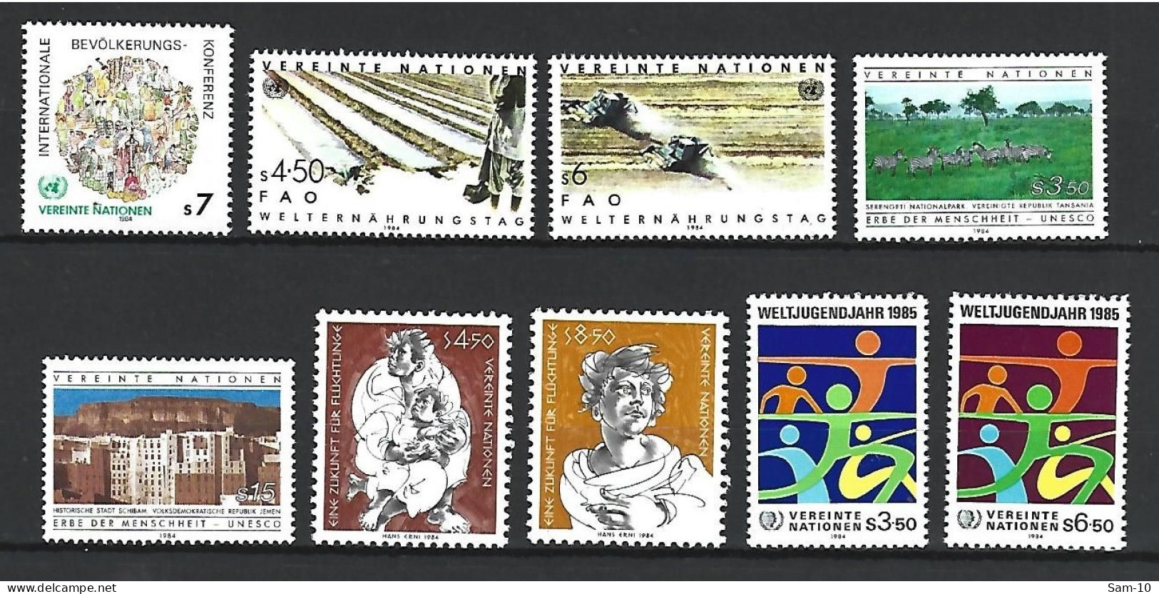 Année 1984  Complété  Nations Unies Vienne Neuf **  N 38/46 - Neufs