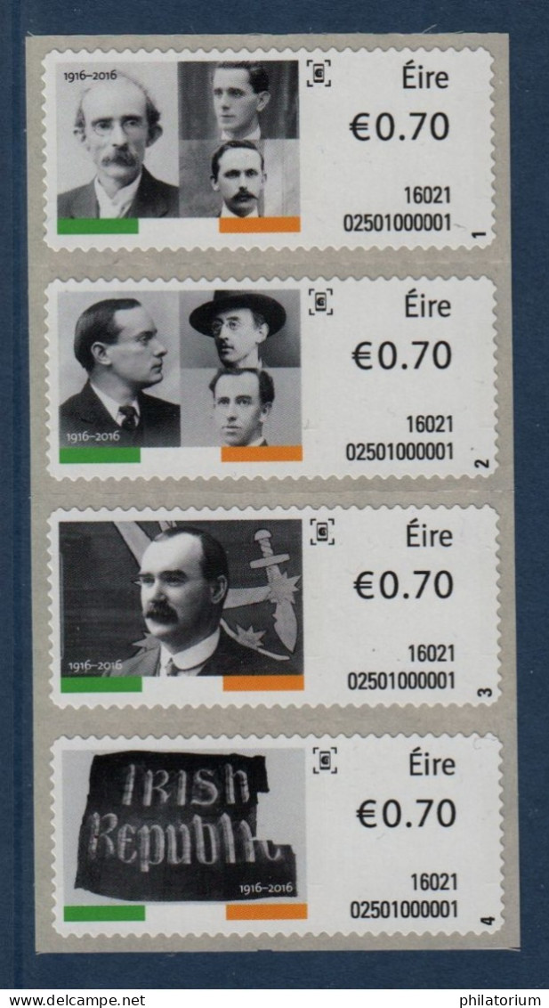 EIRE Ireland Irlande, **, Yv D 65, 66, 67, 68, Mi ATM 65 à 68, SG M 61, 62, 63, 64, Insurrection De Pâques 1916, - Affrancature Meccaniche/Frama