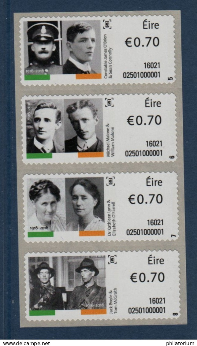 EIRE Ireland Irlande, **, Yv D 69, 70, 71, 72, , Mi ATM 69 à 72, SG M 65, 66, 67, 68, Insurrection De Pâques 1916, - Vignettes D'affranchissement (Frama)