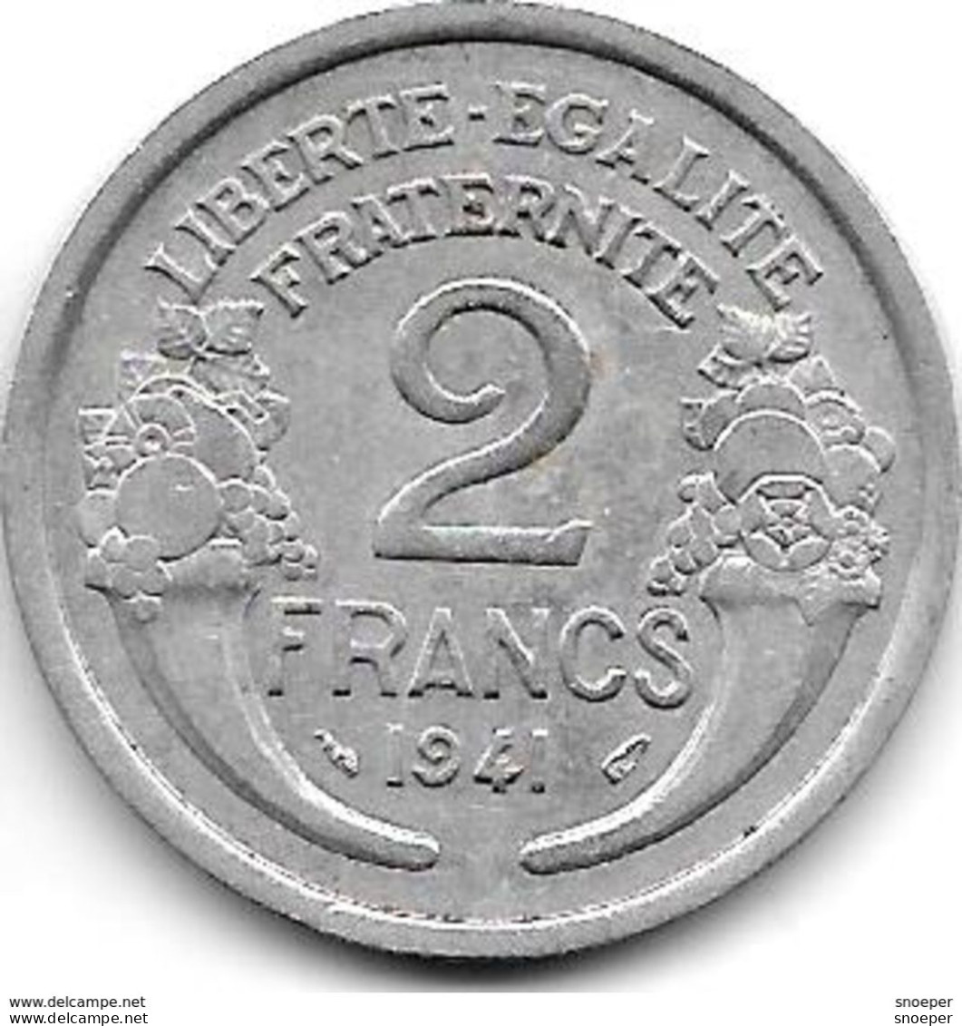 *france 2 Francs 1941 Km 886a.1  Xf+ - 2 Francs