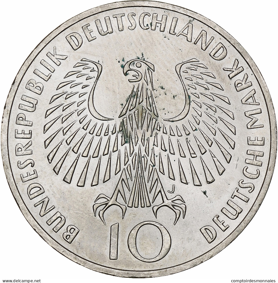 République Fédérale Allemande, 10 Mark, 1972, Hambourg, Argent, TTB+, KM:135 - Sonstige & Ohne Zuordnung