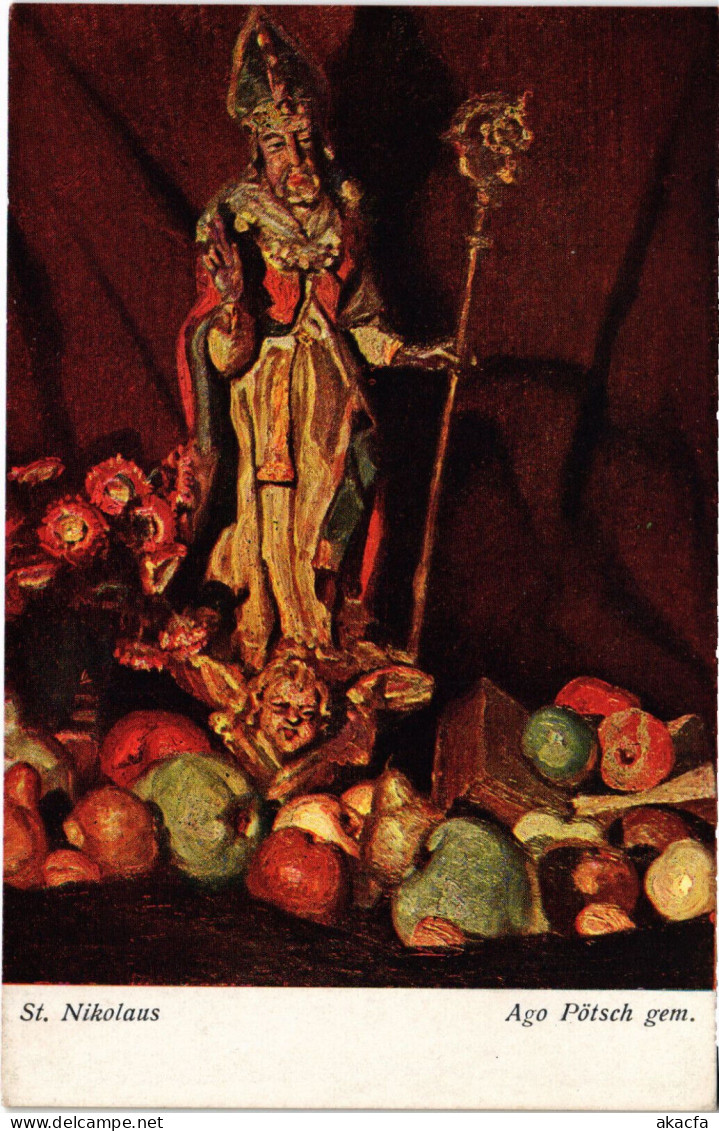 PC SAINT NICHOLAS, AGO PÖTSCH GEM, FRUITS AND TOYS, Vintage Postcard (b51268) - Saint-Nicolas