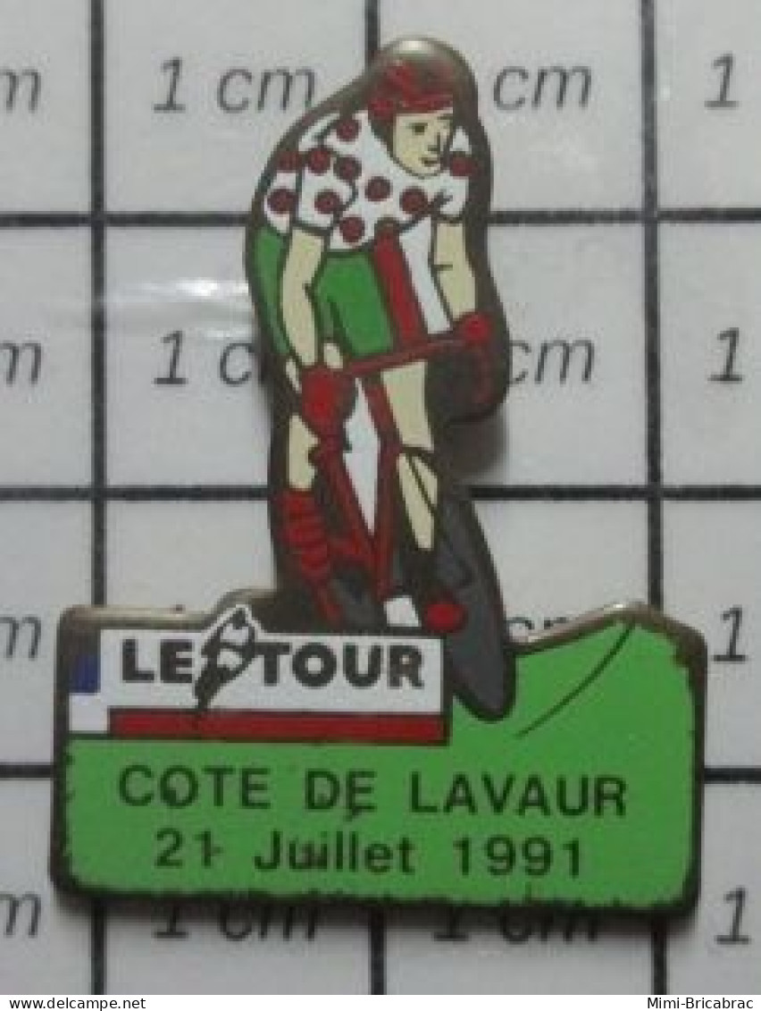 617 Pin's Pins / Beau Et Rare / SPORTS / CYCLISME TOUR DE FRANCE COTE DE LAVAUR 1991 MAILLOT A POIS - Cyclisme