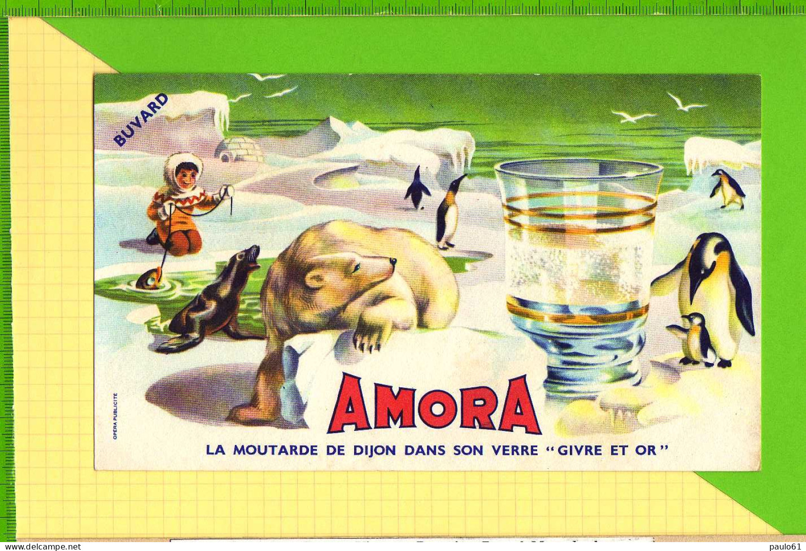 BUVARD & Blotting Paper : AMORA Divers Animaux OURS Pingouin - Mosterd
