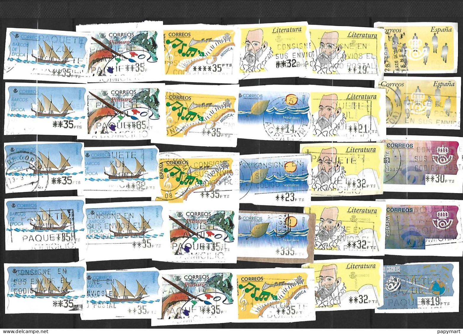 ESPAGNE Lot De 65 Timbres De Distributeurs Sur Fragments. Voir Scans - Automaatzegels [ATM]