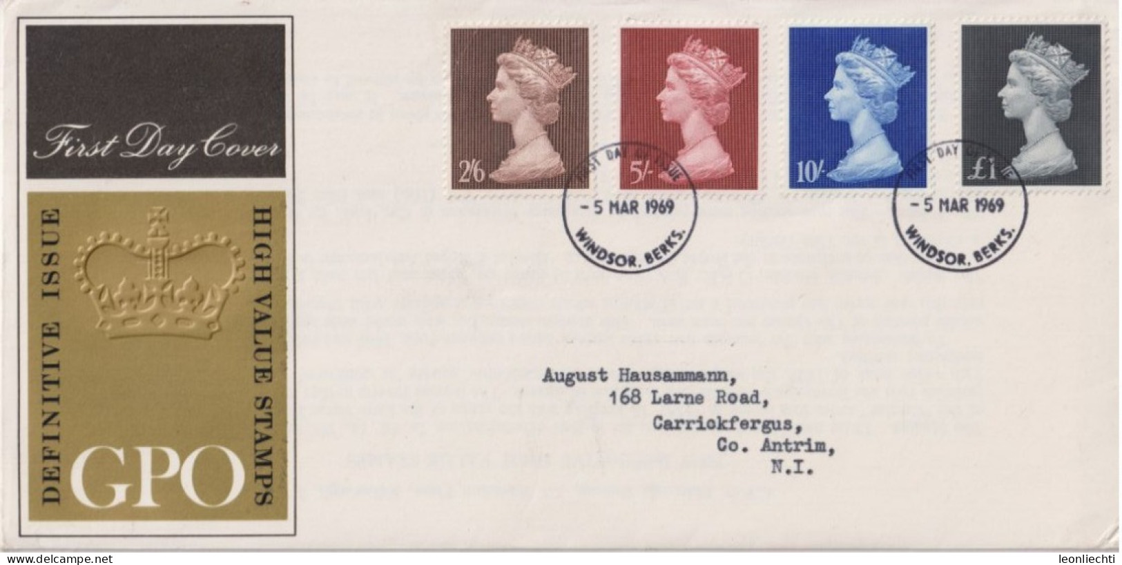 1969 Grossbritannien >FDC  Mi:GB 507-510, Sn:GB MH18-21, Yt:GB 487-490, Königin Elisabeth II. - Vordezimal Machin - 1952-1971 Em. Prédécimales