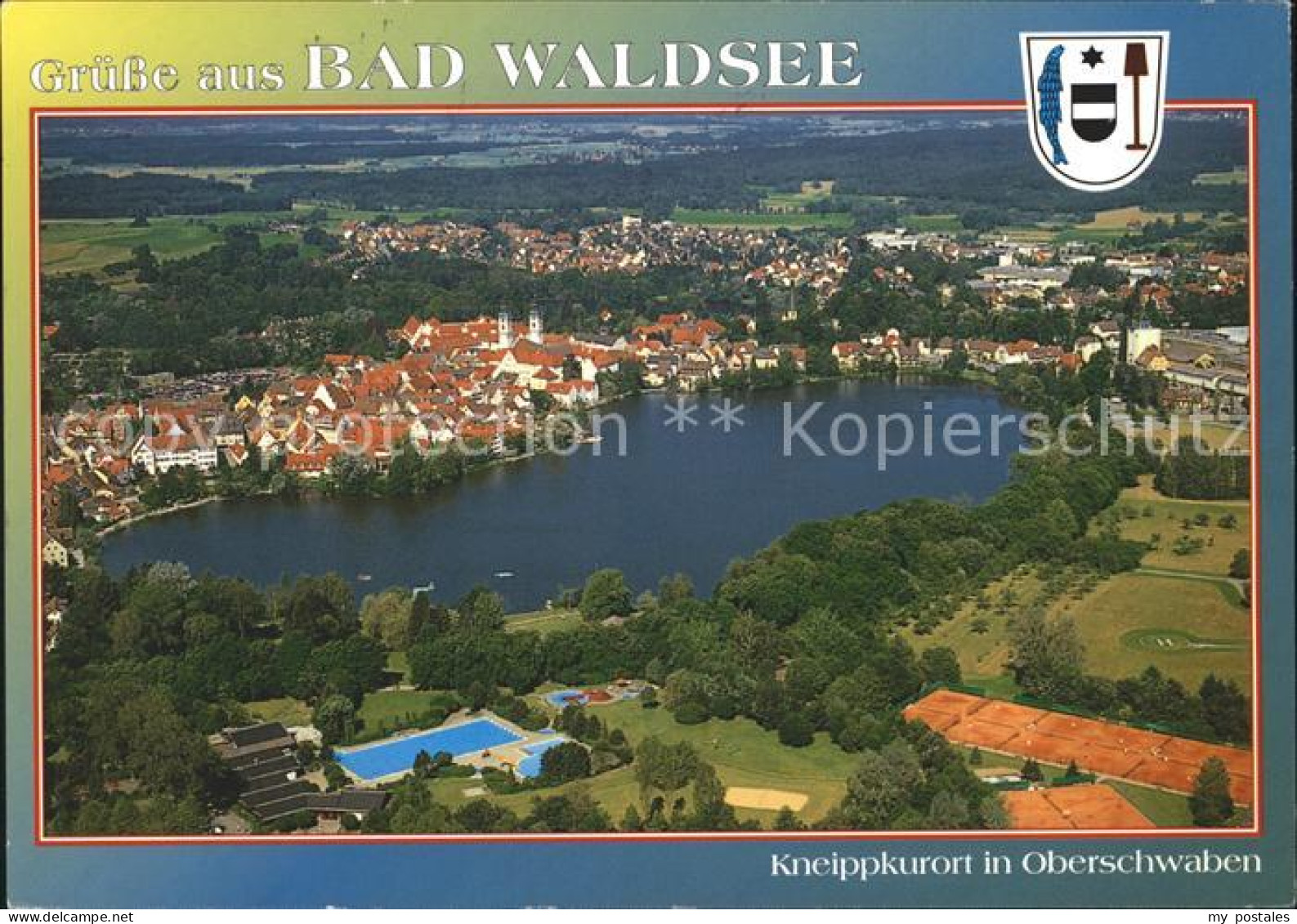 72037757 Bad Waldsee Kneipp Kurort Stadtsee Wappen Fliegeraufnahme Bad Waldsee - Bad Waldsee