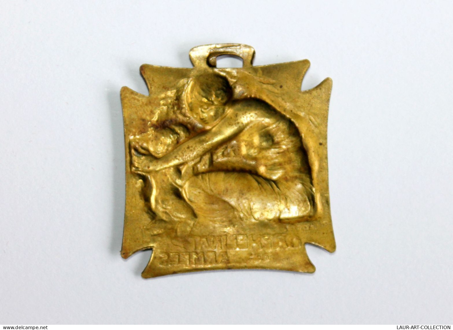 MEDAILLE PATRIOTIQUE GUERRE MONDIALE 14-18 ORPHELINAT DES ARMEES Par LALIQUE WWI / MILITAIRE MILITARIA MEDAL (0901.4) - Francia