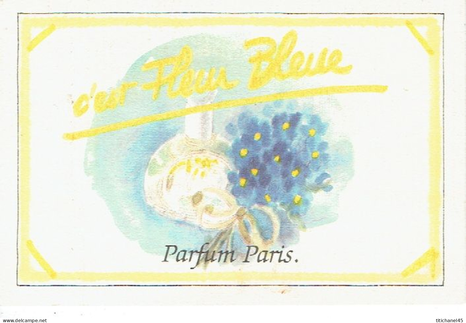 Carte Parfum ROMANTIQUE De C'EST FLEUR BLEUE - Antiguas (hasta 1960)
