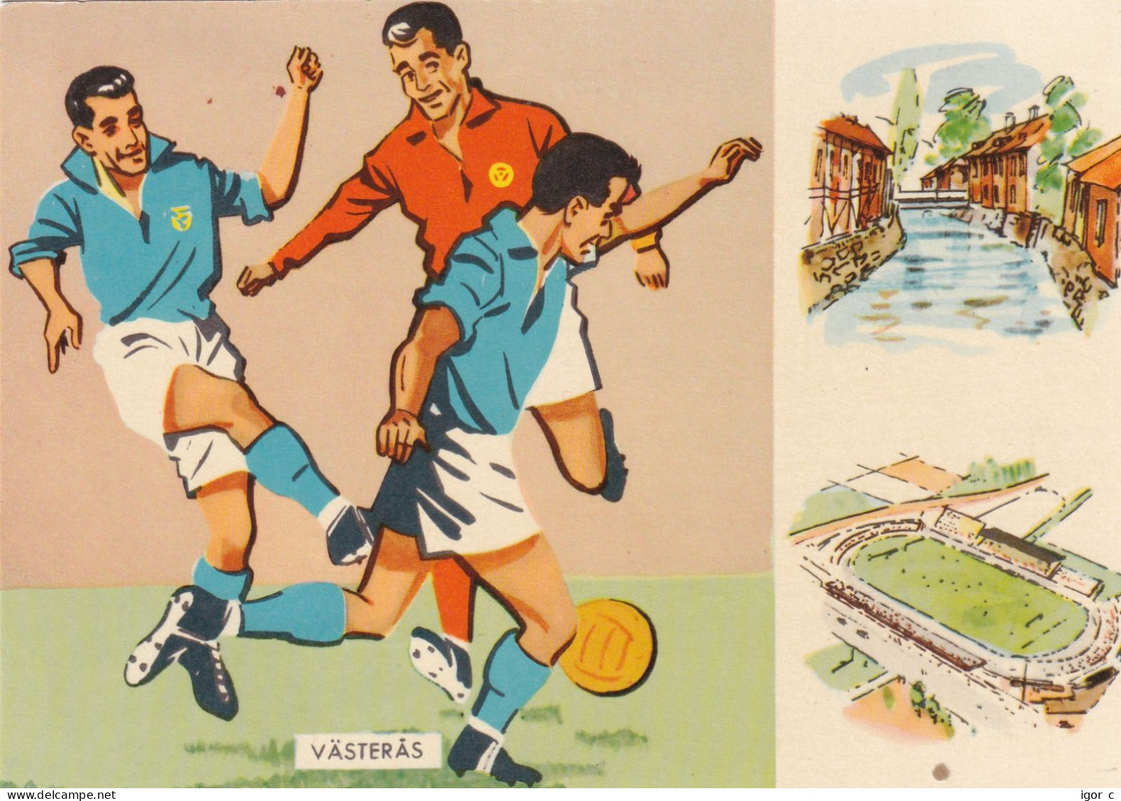 Sweden 1958 Card: Football Fussball Soccer Calcio; FIFA WC 1958 Sweden; France - Yugoslavia Match - 1958 – Suecia