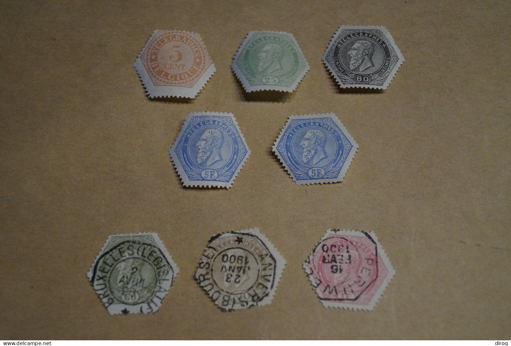 Superbe Série De 8 Timbres Télégraphe 5 Timbres Strictement Neuf,et 3 Timbres Oblitérés, Pour Collection - Sellos Telégrafos [TG]