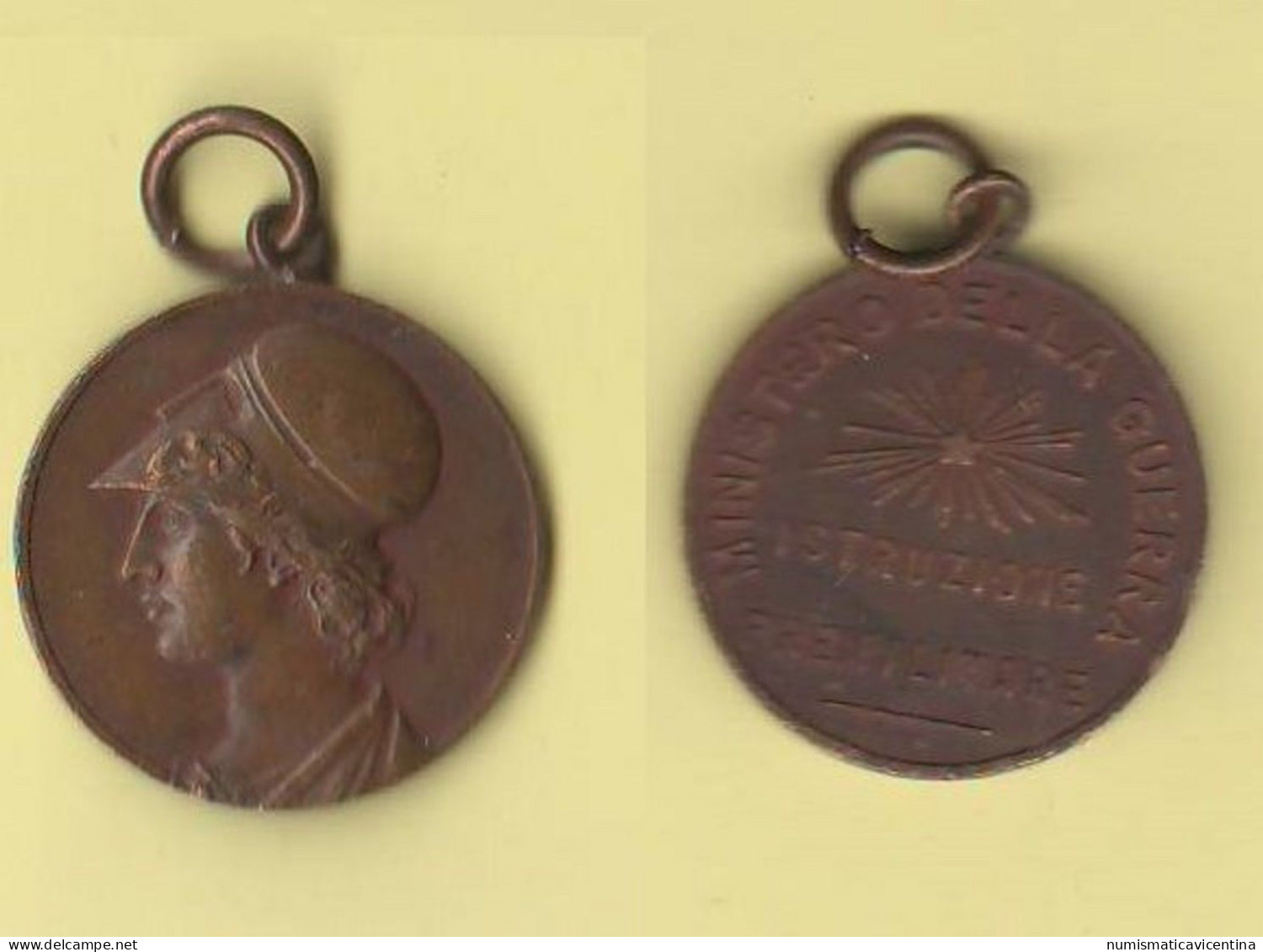 Medaglia Ministero Guerra Istruzioni Premilitari Bronzo Inizio '900 Italy Medal Italie - Royal/Of Nobility