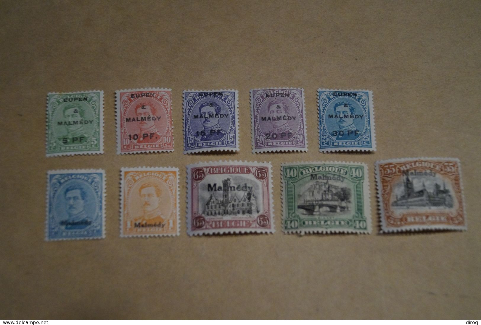 10 Timbres NEUF Avec Surcharge Eupen Et Malmedy,sans Charnière - Unused Stamps