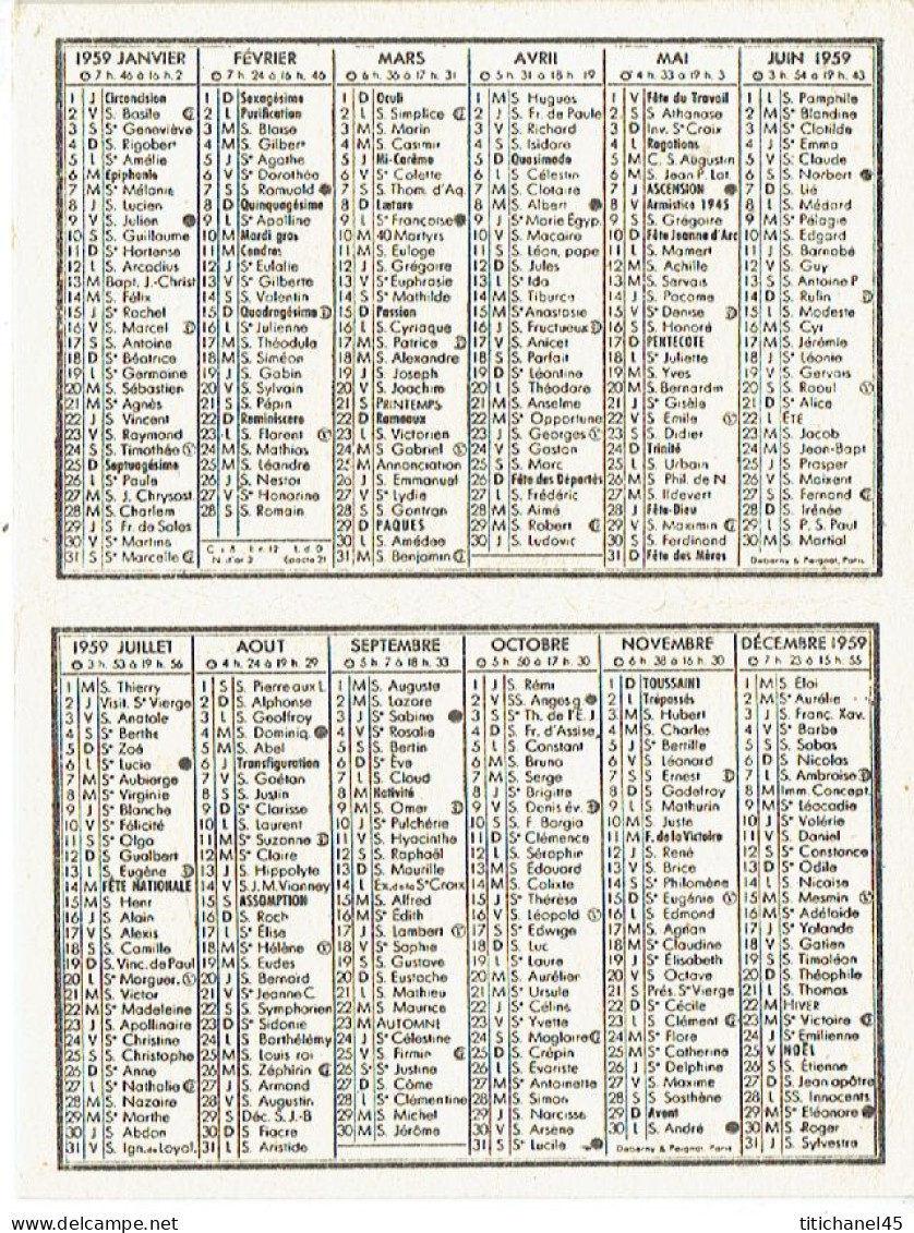 Carte Double La PARFUMERIE Honoré PAYAN - GRASSE - PARIS - Calendrier De 1959 Au Verso - Profumeria Antica (fino Al 1960)