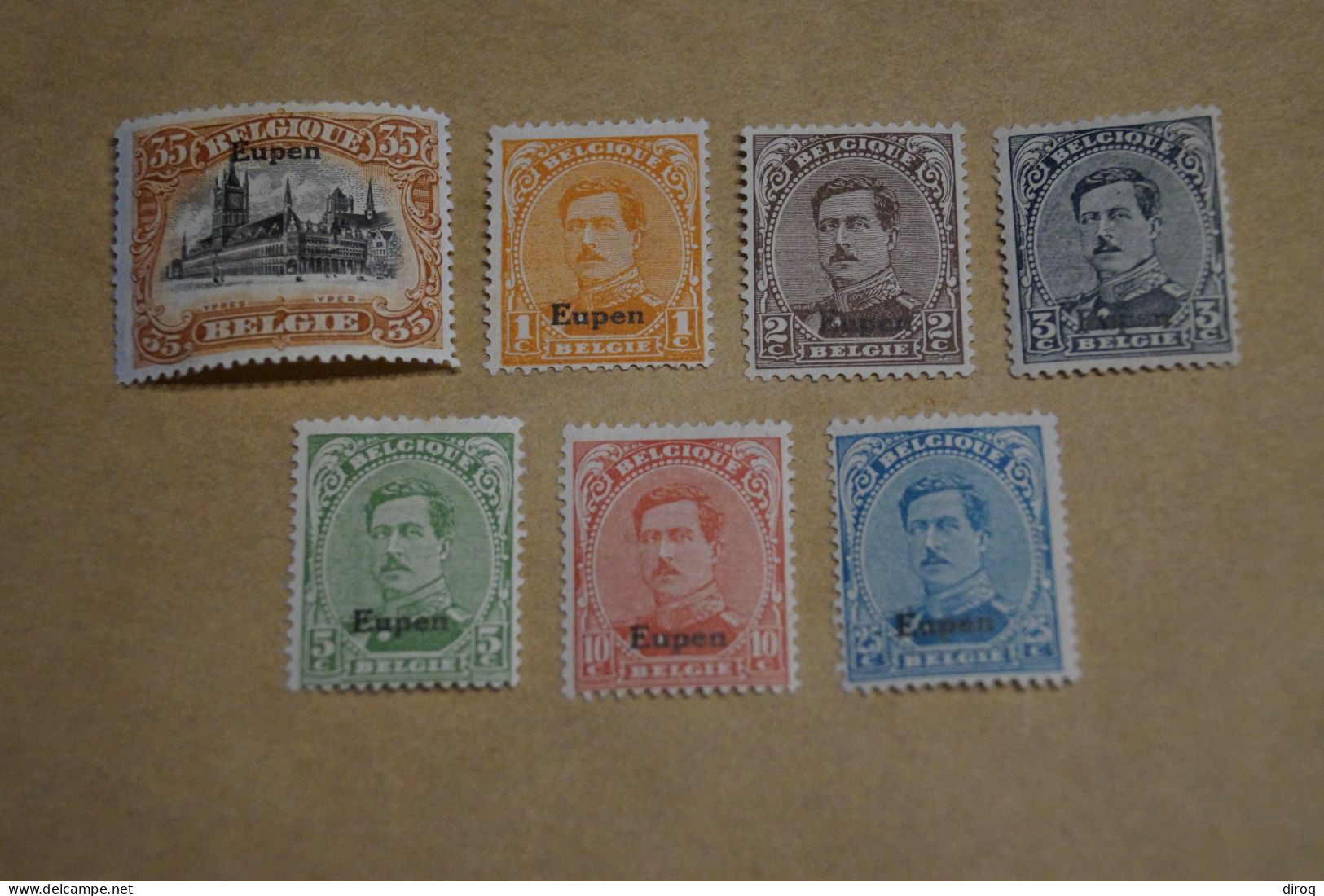 7 Timbres NEUF Avec Surcharge Eupen ,trace De Charnière - Unused Stamps