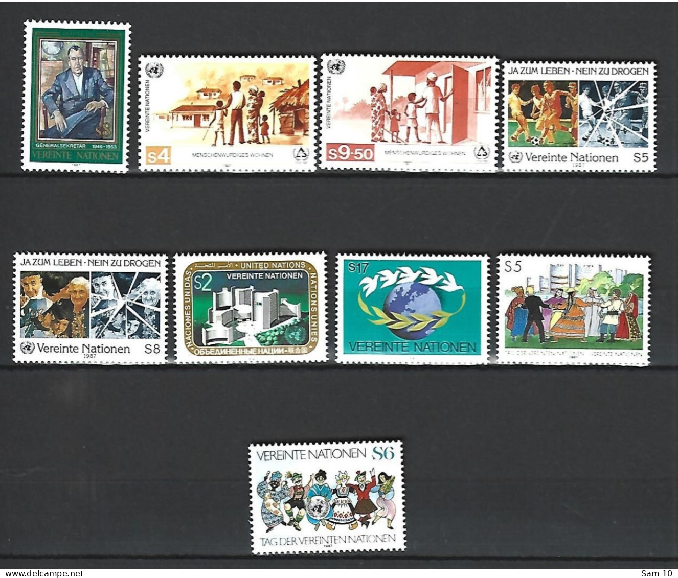 Timbre 1987 Nations Unies Vienne Neuf **  N 68/78  Sauf Manque Les N 77/78 - Ongebruikt