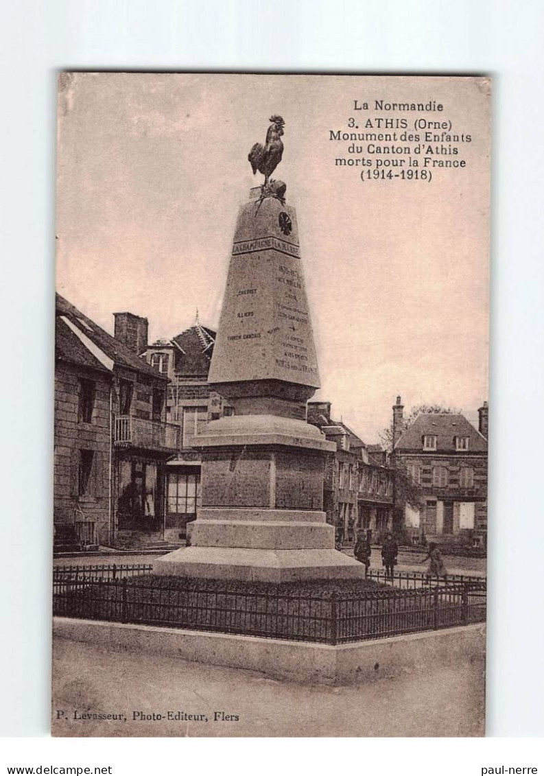 ATHIS : Monument Des Enfants Du Canton D'Athis Morts Pour La France, 1914-18 - Très Bon état - Athis De L'Orne