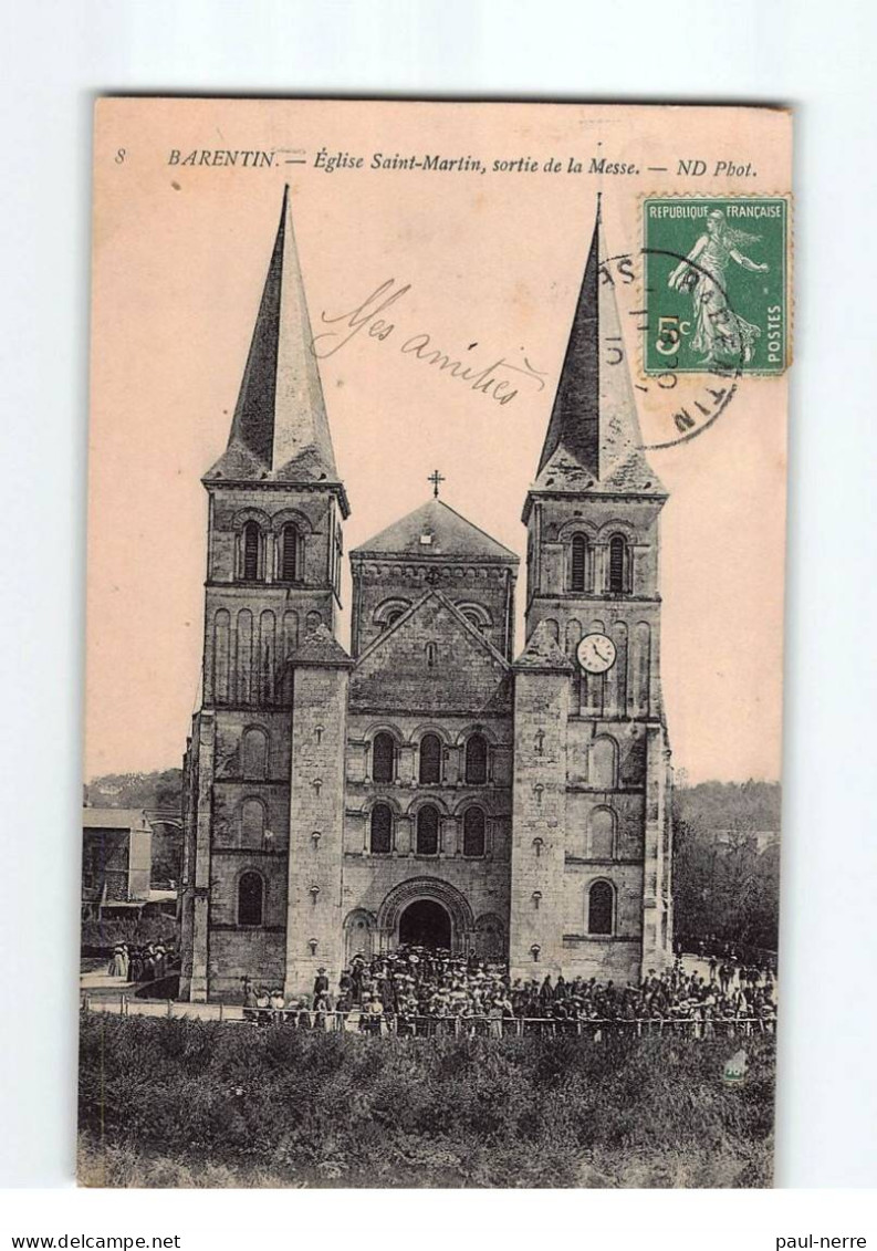 BARENTIN : Eglise St-Martin, Sortie De La Messe - état - Barentin
