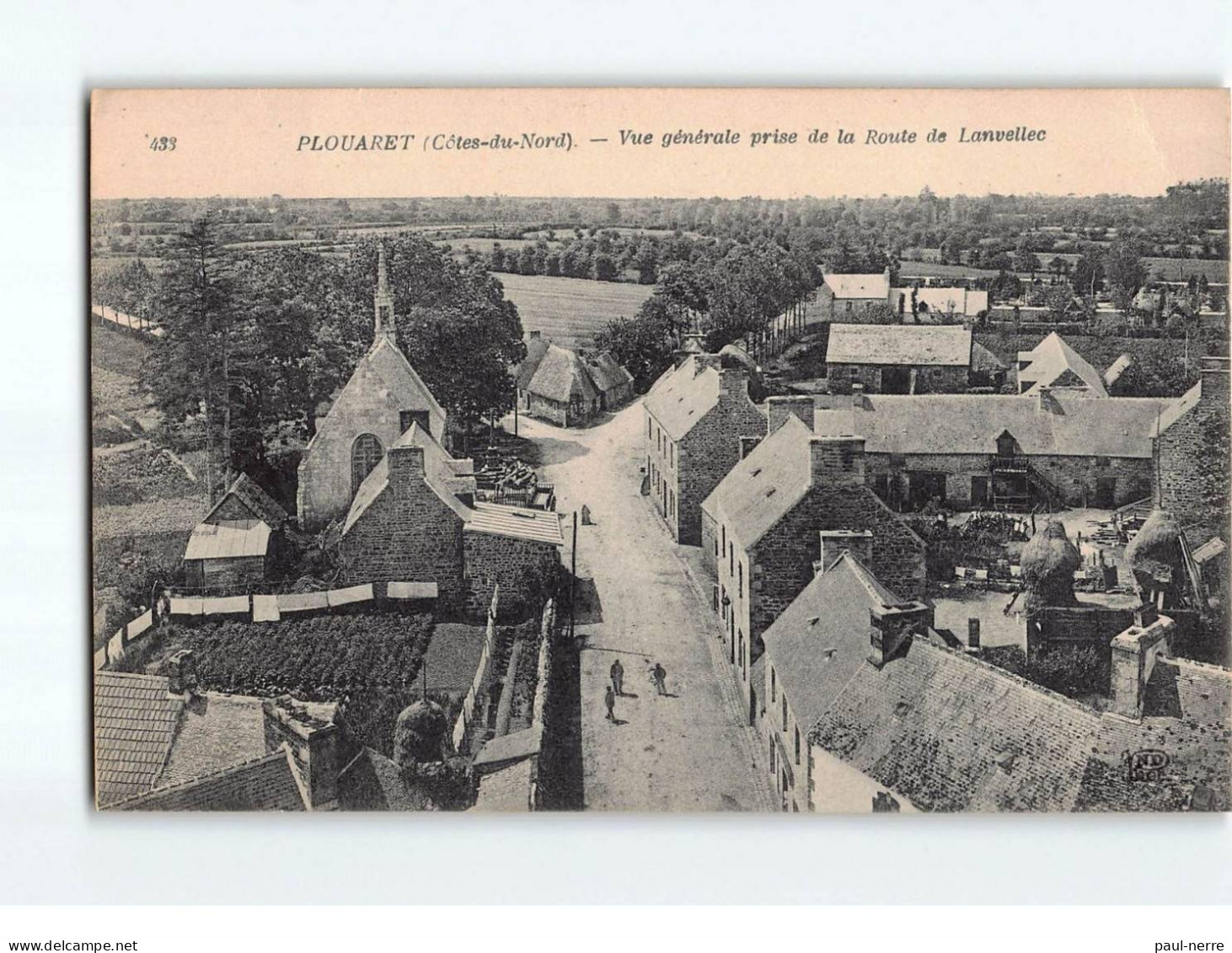 PLOUARET : Vue Générale Prise De La Route De Lanvellec - état - Plouaret