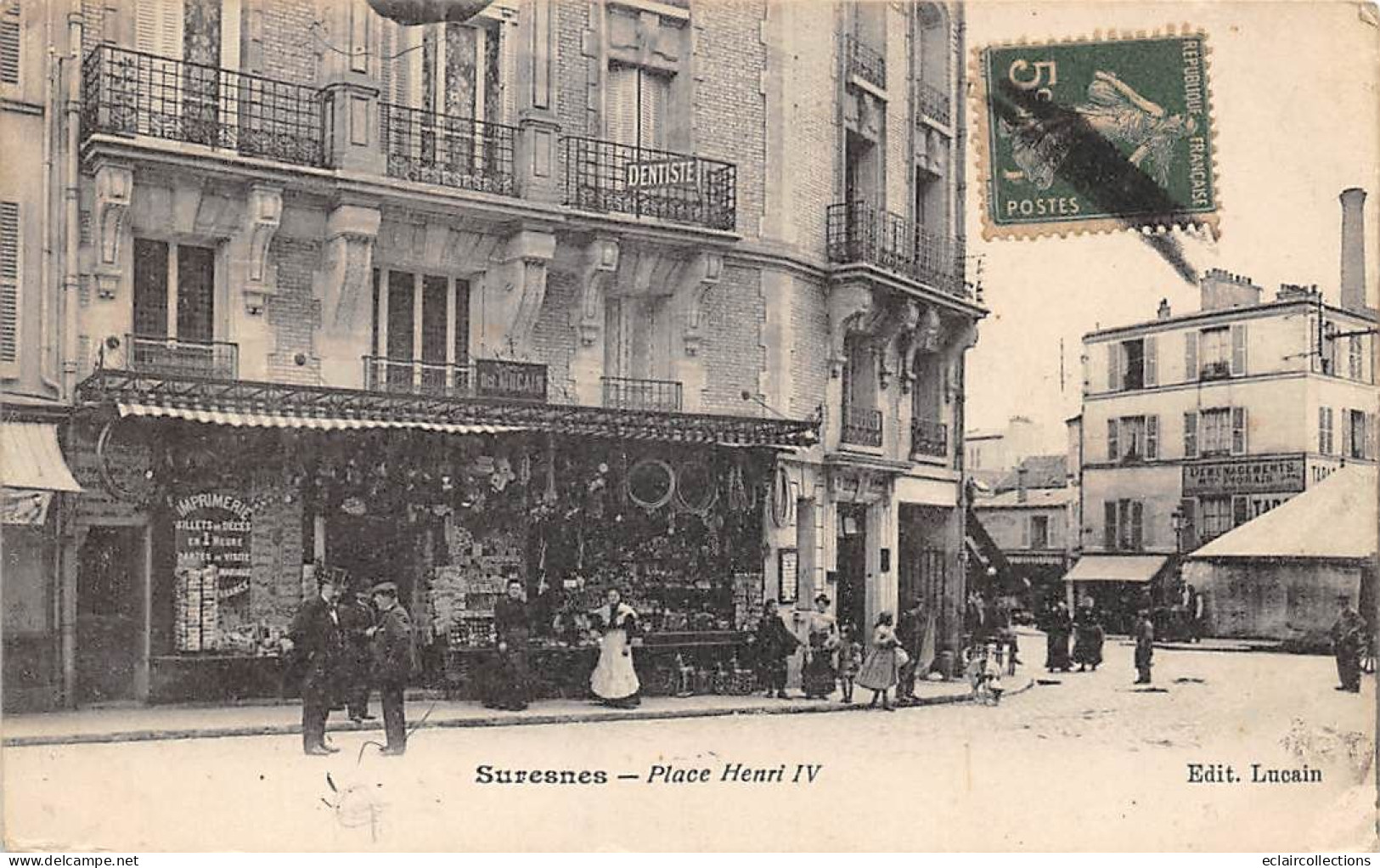 Suresnes         92          Place Henri IV .  Quincaillerie. Imprimerie.      (voir Scan) - Suresnes