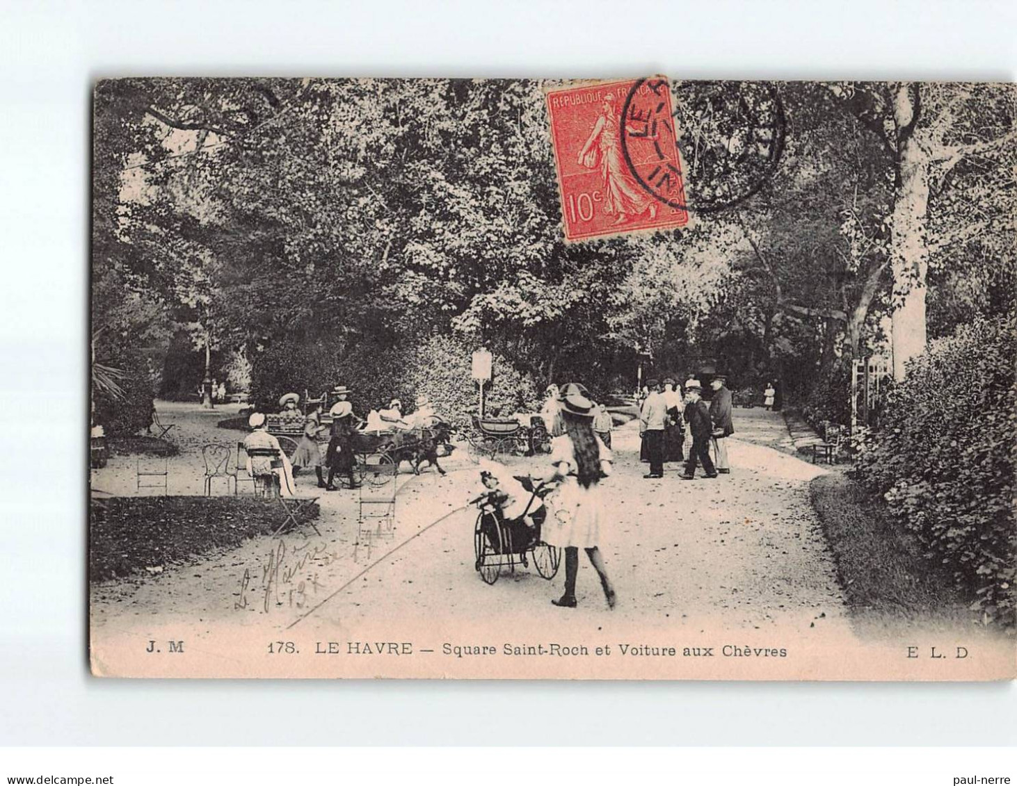 LE HAVRE : Square Saint-Roch Et Voiture Aux Chèvres - Très Bon état - Square Saint-Roch