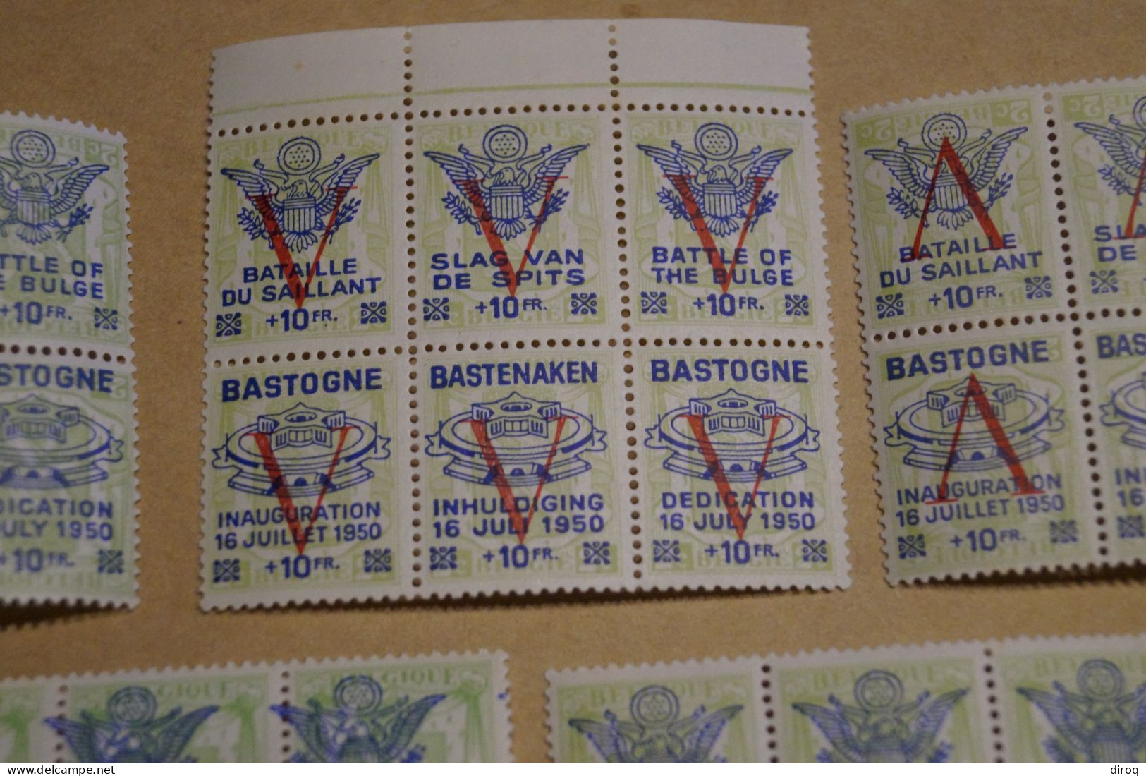 RARE 5 Variances,32 Timbres,Mémorial Du Mardasson De Bestogne 1950,stictement NEUF,bel Etat Pour Collection - Ungebraucht