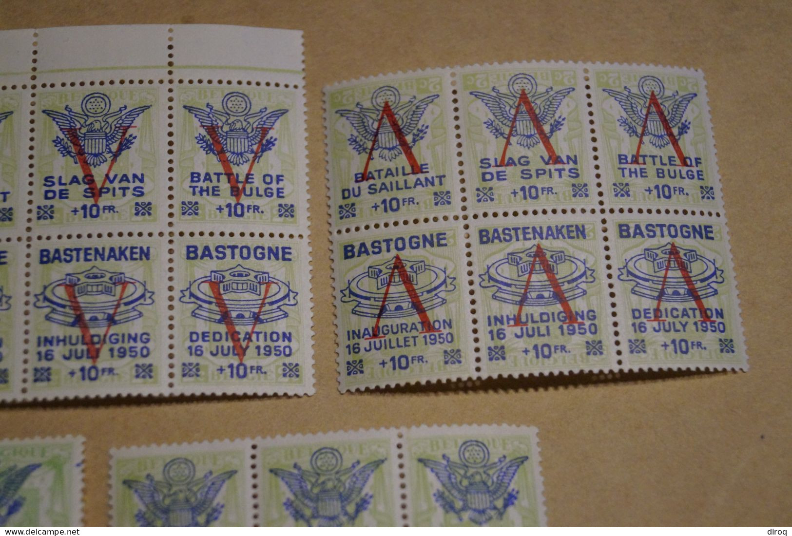 RARE 5 Variances,32 Timbres,Mémorial Du Mardasson De Bestogne 1950,stictement NEUF,bel Etat Pour Collection - Neufs