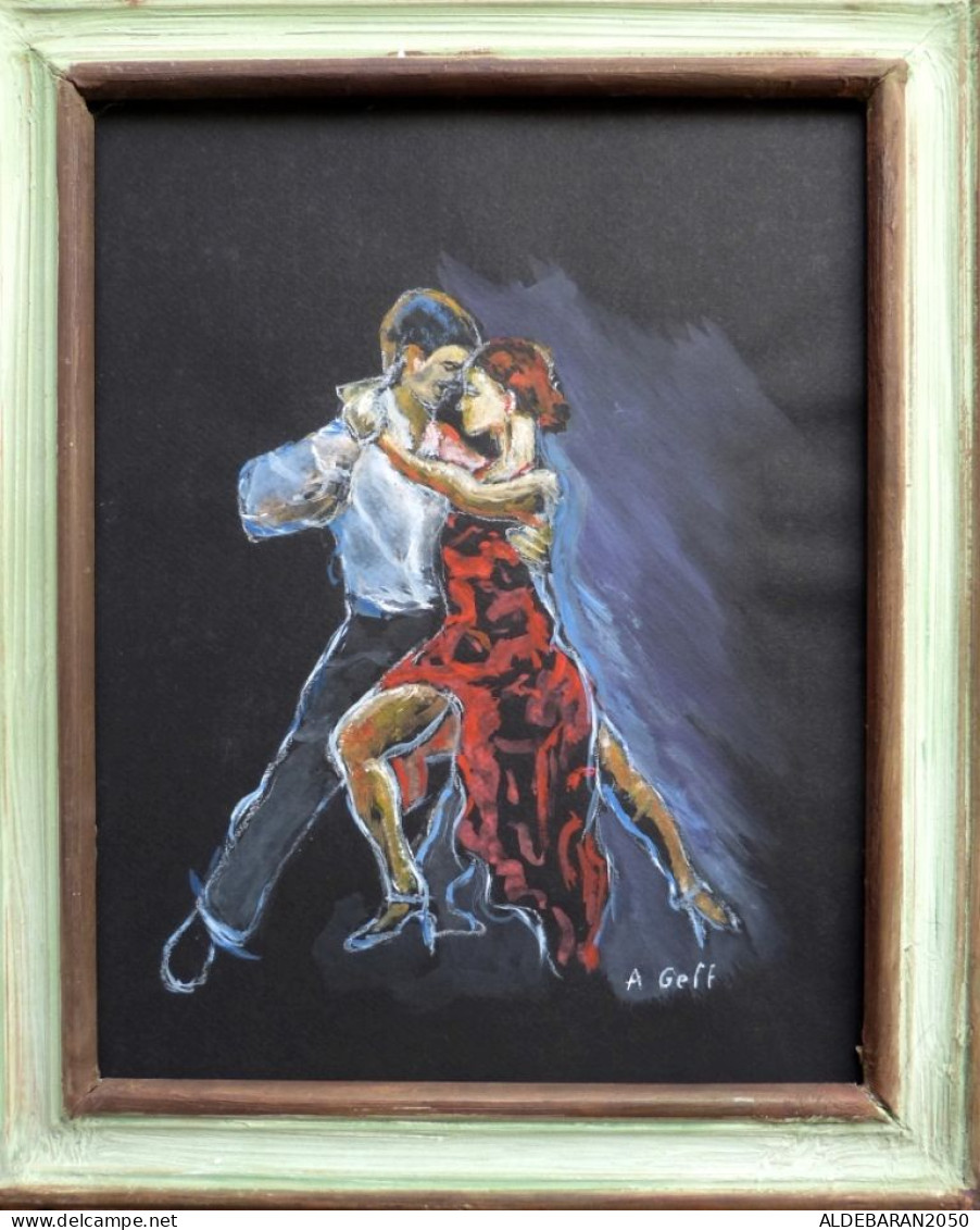 GEFF    SERIE    DANSE   LOT  DE 4 GOUACHES - Pastels