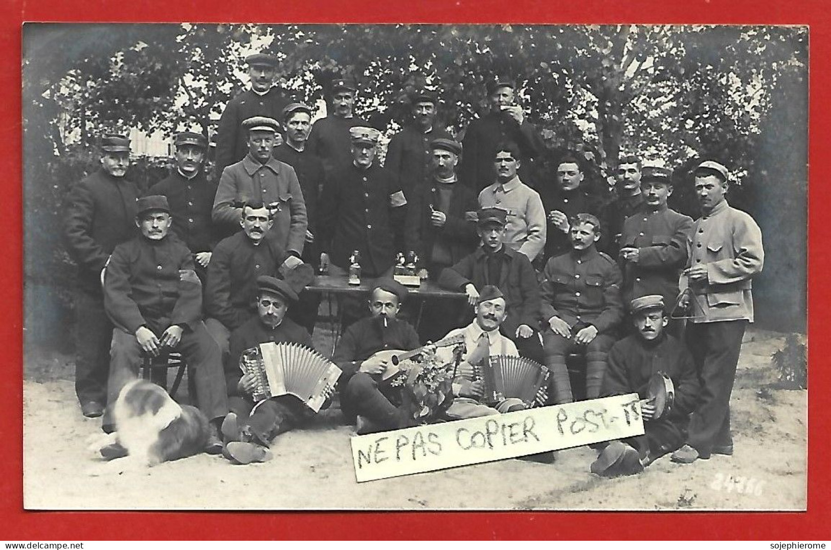 Carte-photo Döberitz Kamp (Brandenburg) 2scans 308e 39e 26e Régiment Accordéons Mandoline Tambourin Triangle - Dallgow-Doeberitz