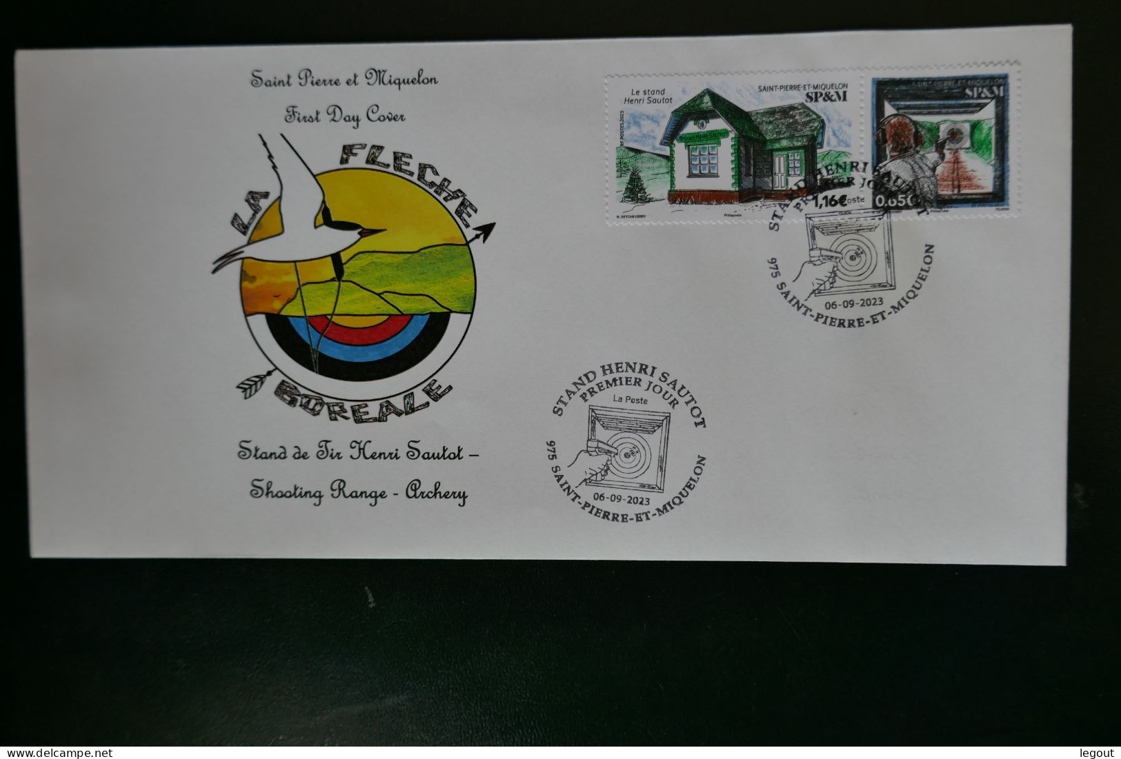 SPM/SAINT PIERRE ET MIQUELON FDC/1ER JOUR/STAND DE TIR HENRI SAUTOT- 2023 - FDC