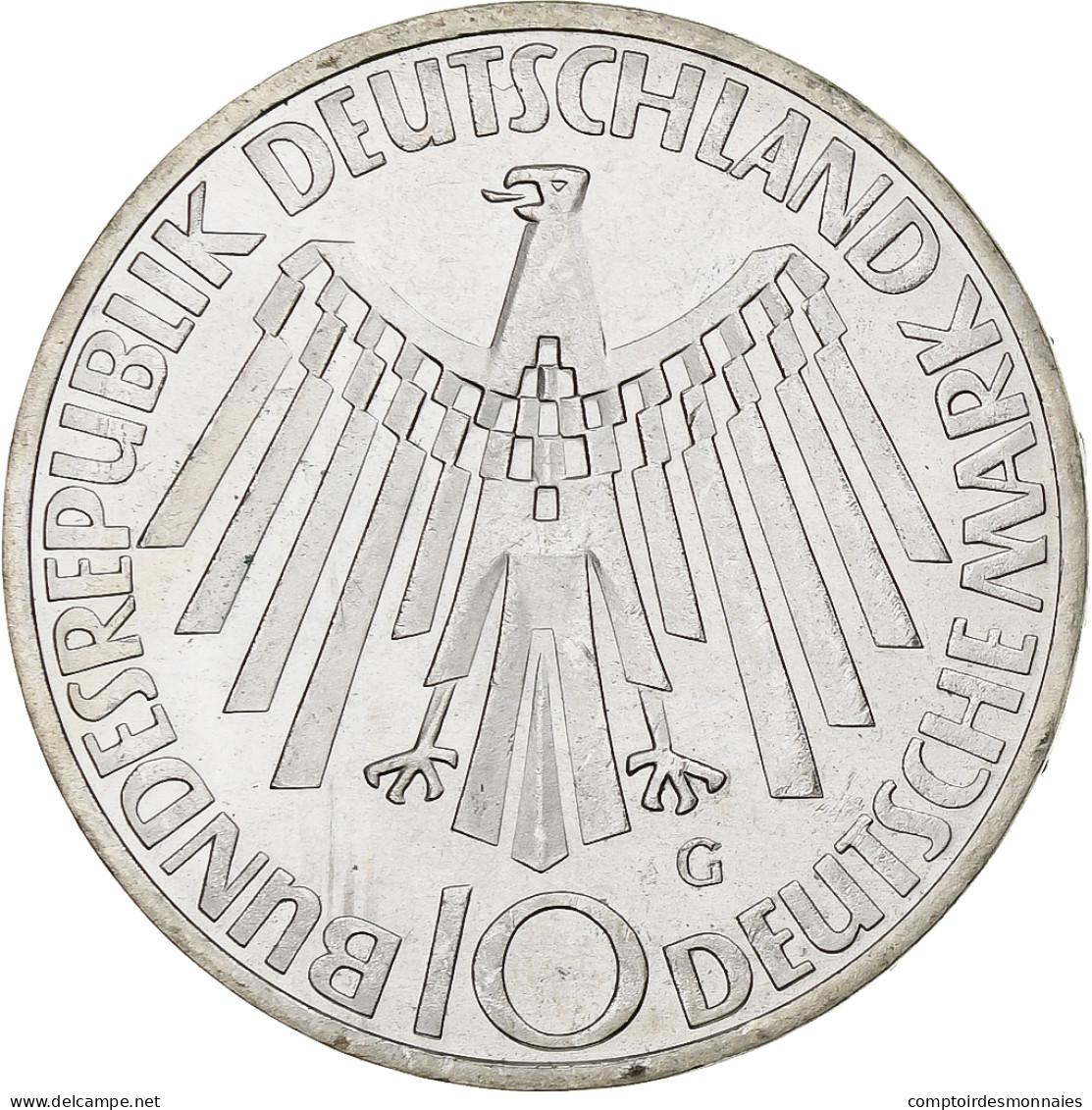 République Fédérale Allemande, 10 Mark, 1972, Karlsruhe, Argent, SUP+, KM:130 - Autres & Non Classés