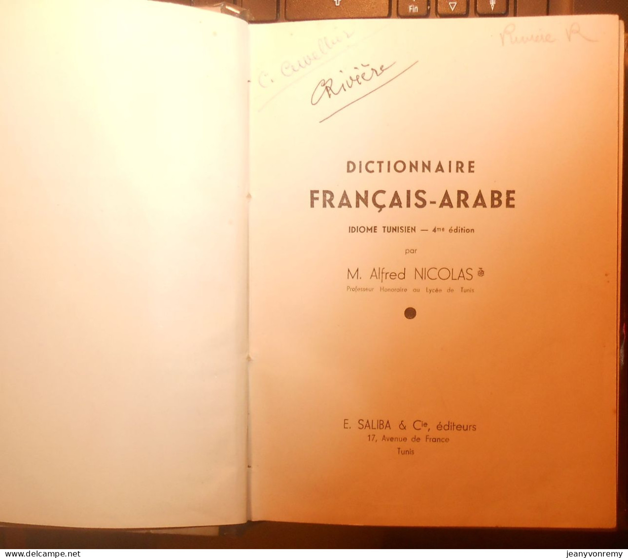 Dictionnaire Français - Arabe. Avec Prononciation. Alfred Nicolas. - Woordenboeken