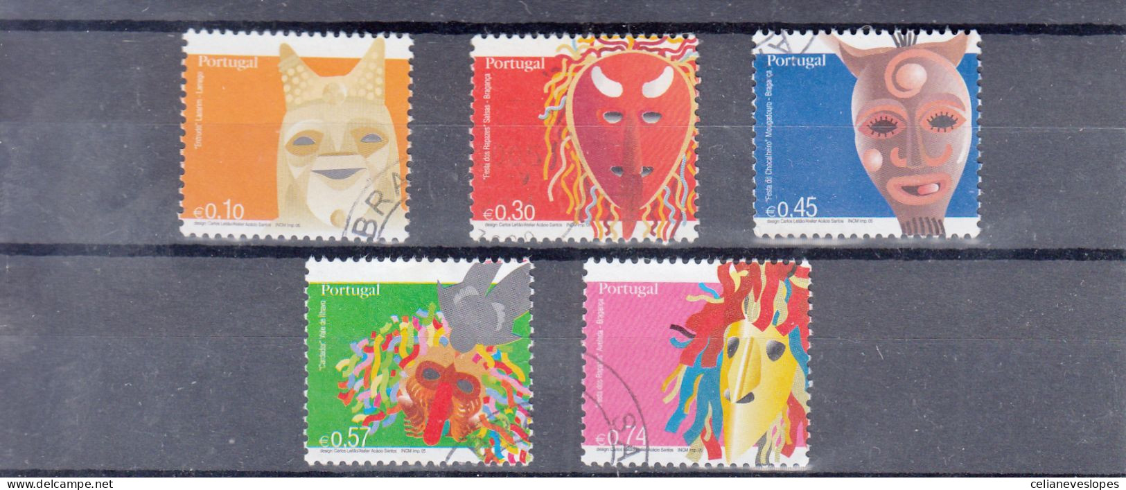 Portugal, (68), Mascaras De Portugal, 2004, Mundifil Nº 3198 A 3202 Used - Oblitérés