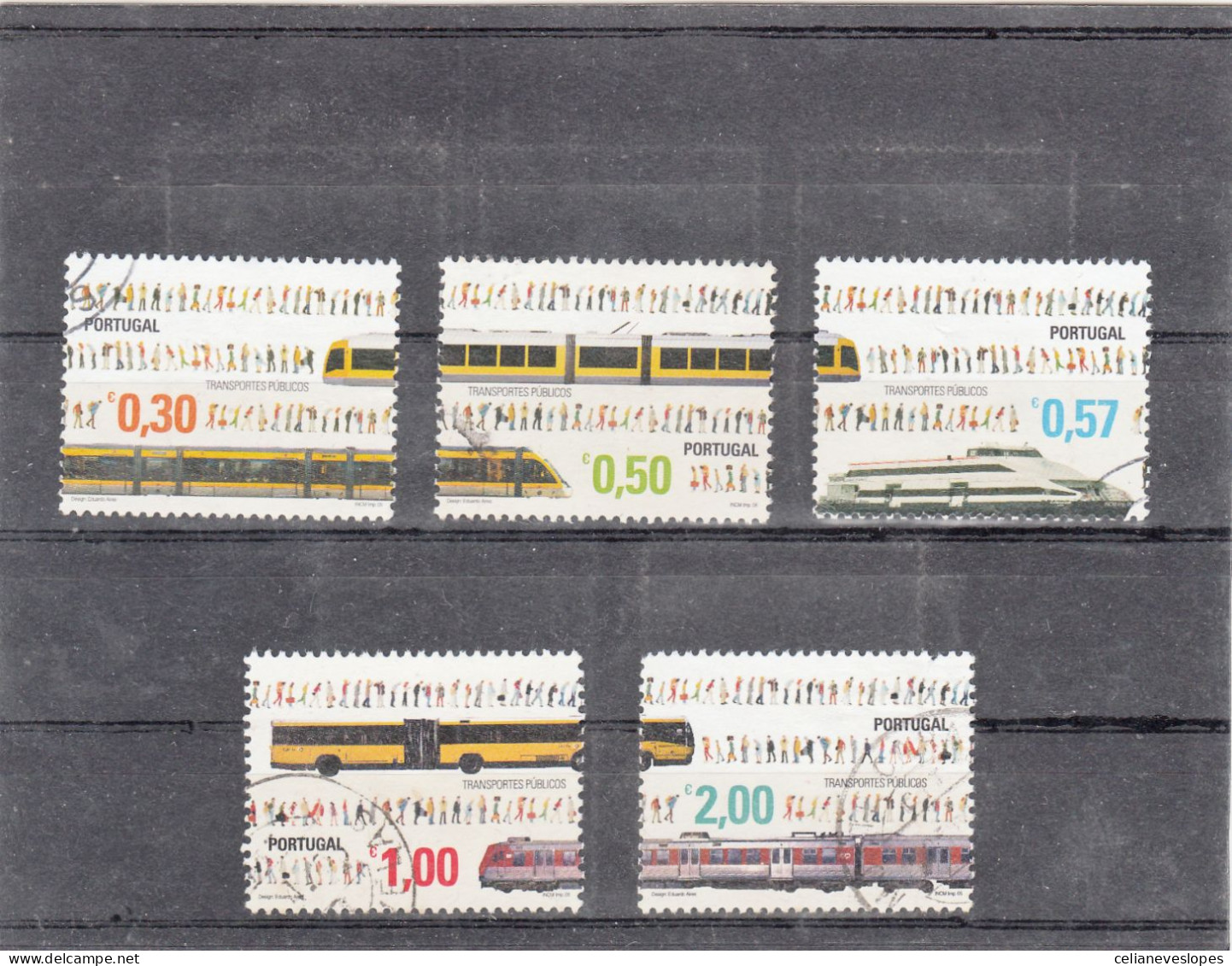 Portugal, (69), Transportes Públicos, 2005, Mundifil Nº 3206 A 3210 Used - Oblitérés