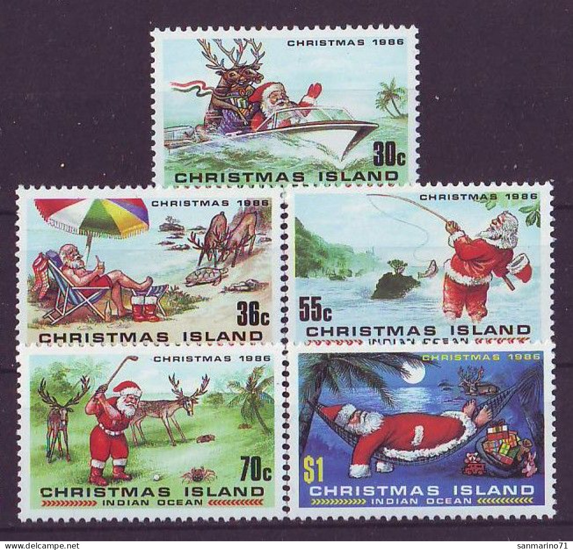 CHRISTMAS ISLAND 226-230,unused,Christmas 1986 (**) - Christmas Island