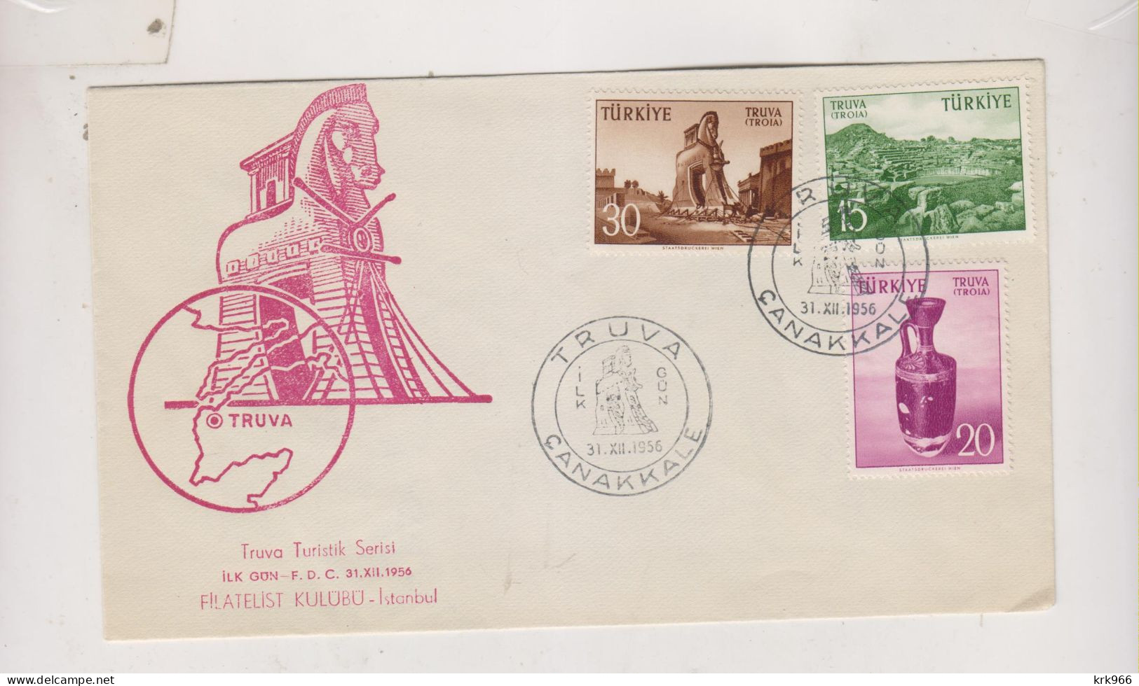 TURKEY  1956 CANAKKALE Nice FDC Cover - Lettres & Documents