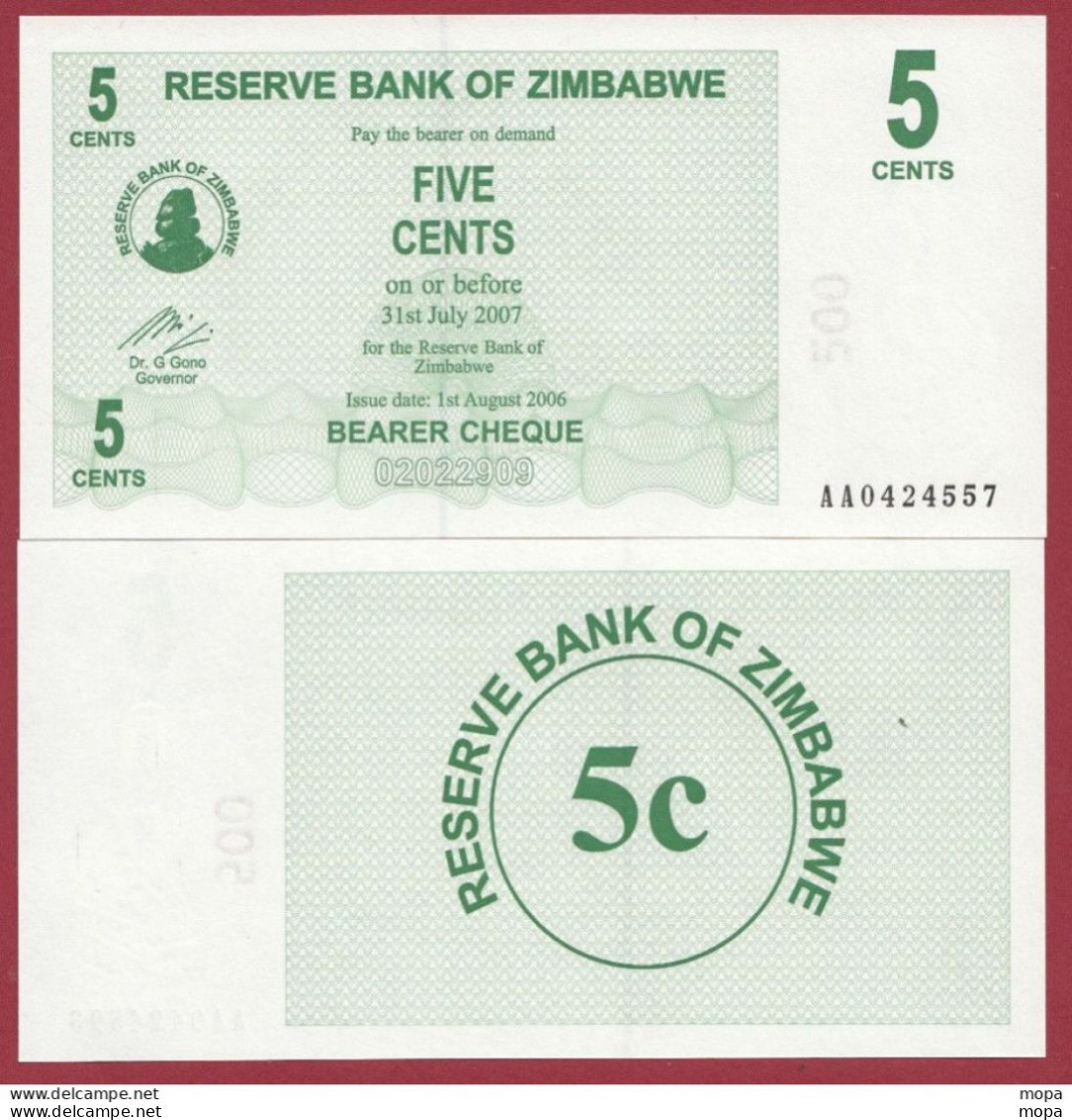 Zimbabwe --5 Cents  2007---NEUF/UNC --(46) - Zimbabwe