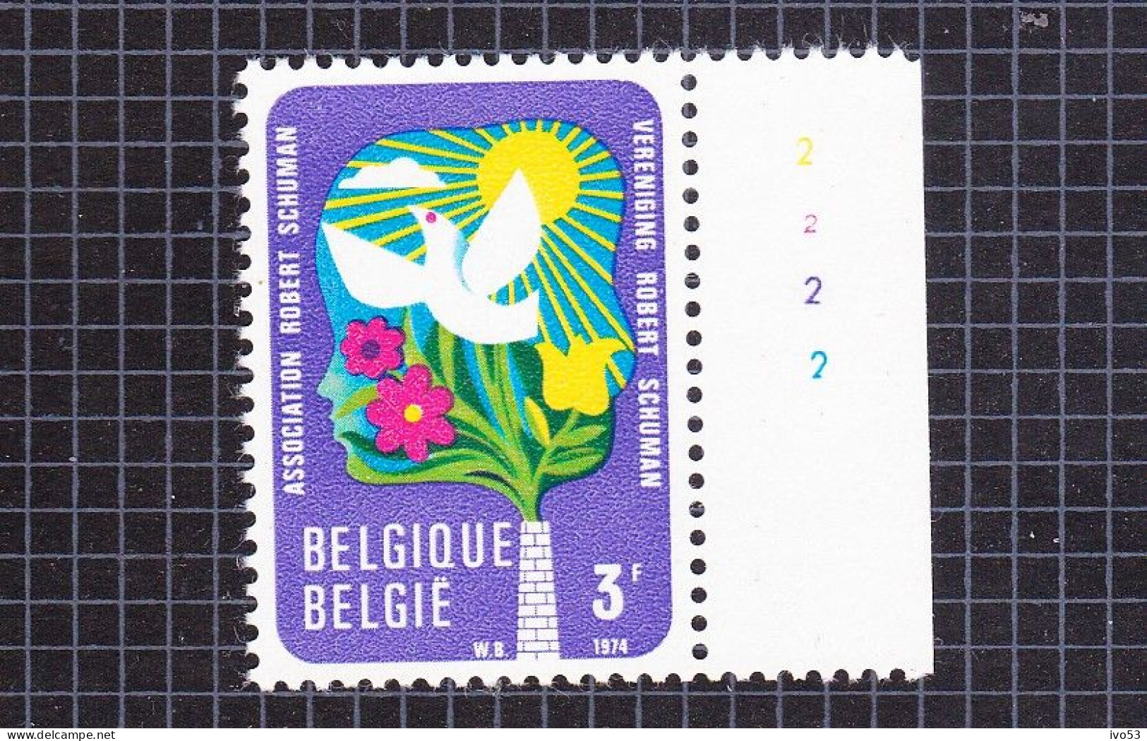 1974 Nr 1707** Plaatnummer:2.Vrienden Van Robert Schuman. - 1971-1980