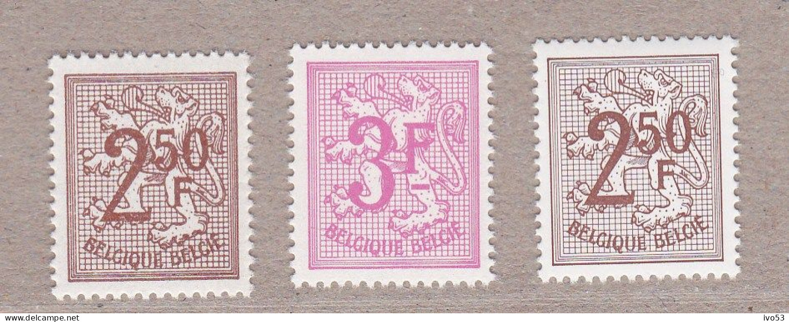 1970 Nr 1544-45 + 44P5** Zonder Scharnier.Cijfer Op Heraldieke Leeuw. - 1951-1975 Heraldic Lion