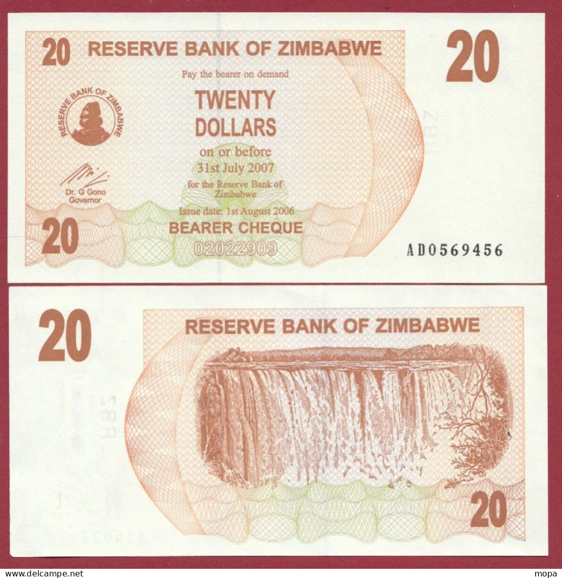 Zimbabwe --20 Dollars  2007---NEUF/UNC --(48) - Zimbabwe