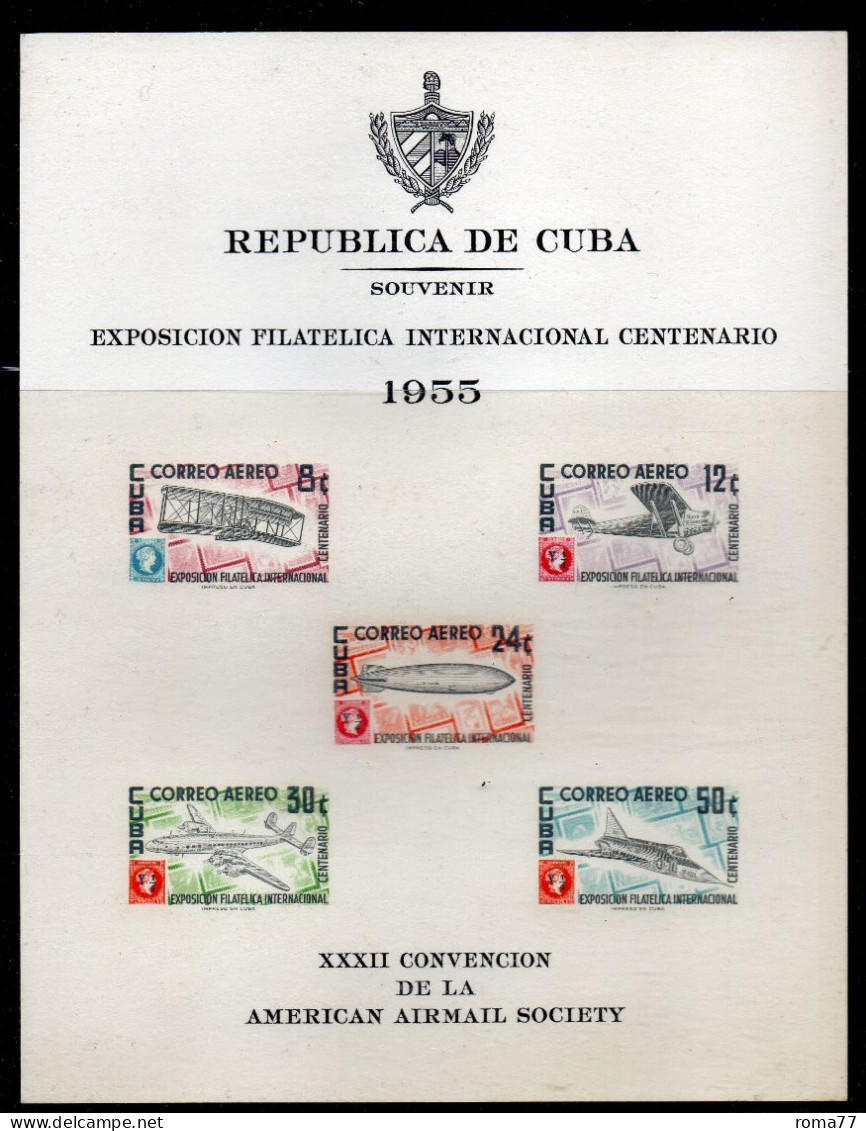 BF0 - CUBA 1955 Yvert BF 14, Habana Philatelic Exposition, American Airmail Society  MNH - Hojas Y Bloques