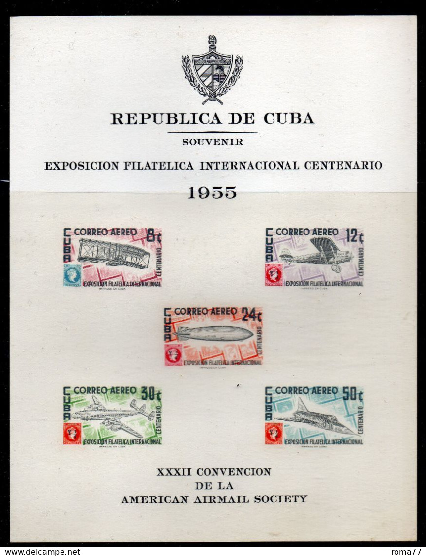 BF0 - CUBA 1955 Yvert BF 14, Habana Philatelic Exposition, American Airmail Society  MNH - Blocs-feuillets